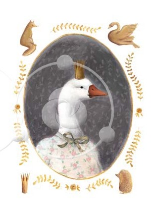 Gos s krono (reprodukcija knjižne ilustracije)